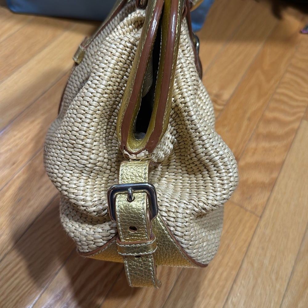 Prada Paglia Straw Shoulder bag Metallic gold - Picture 6 of 8